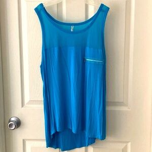Splash Sleeveless Tank Top Size 1X Blue
